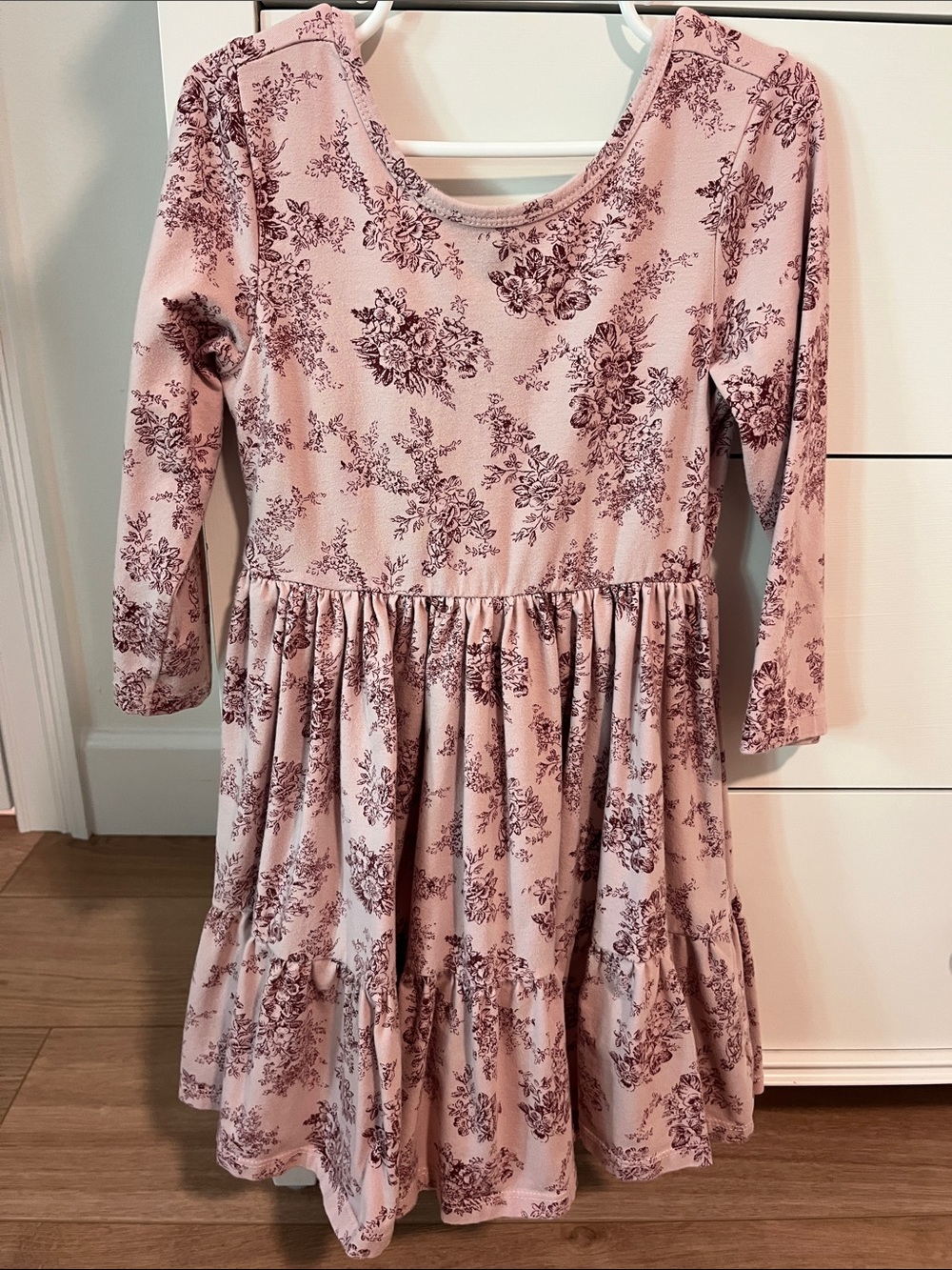 Janie & Jack Girls' Dusty Pink Floral Tiered Dress